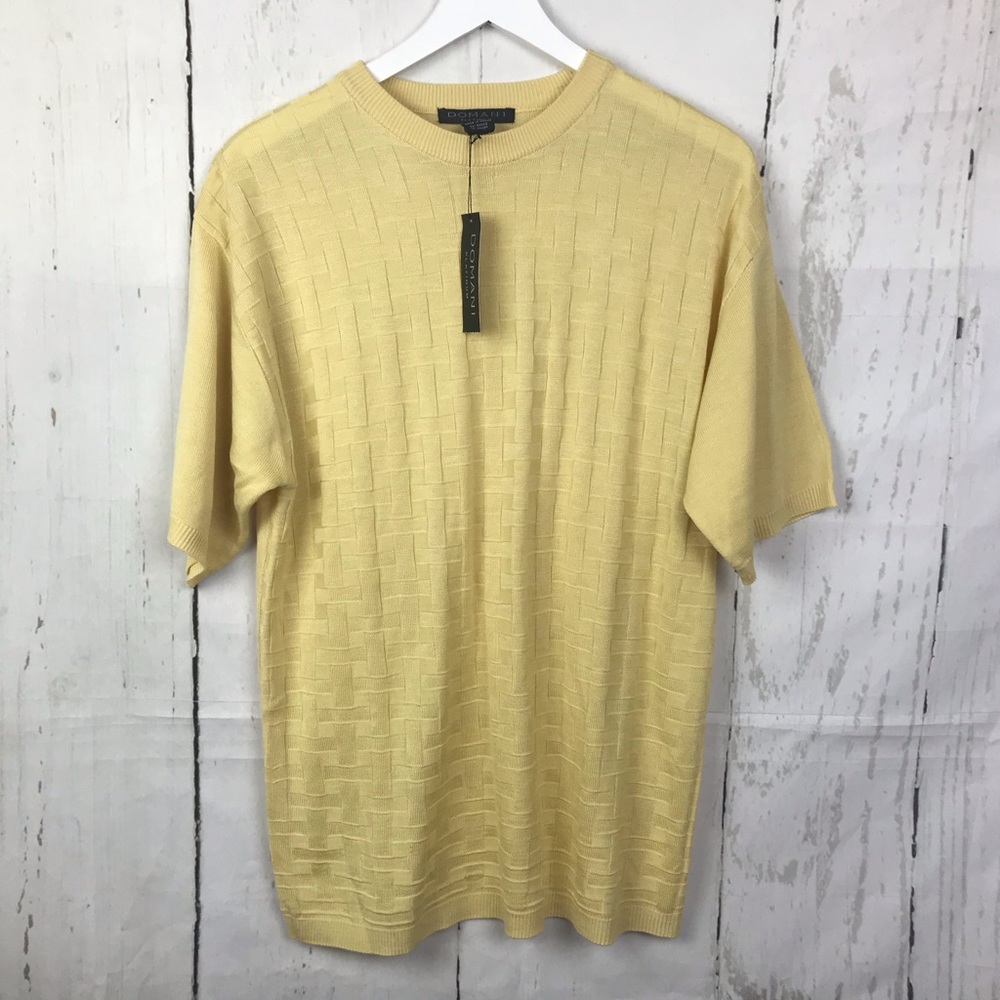 Dolmani Platinum Pullover Short Sleeve Crewneck Sweater Men Sz M NWT